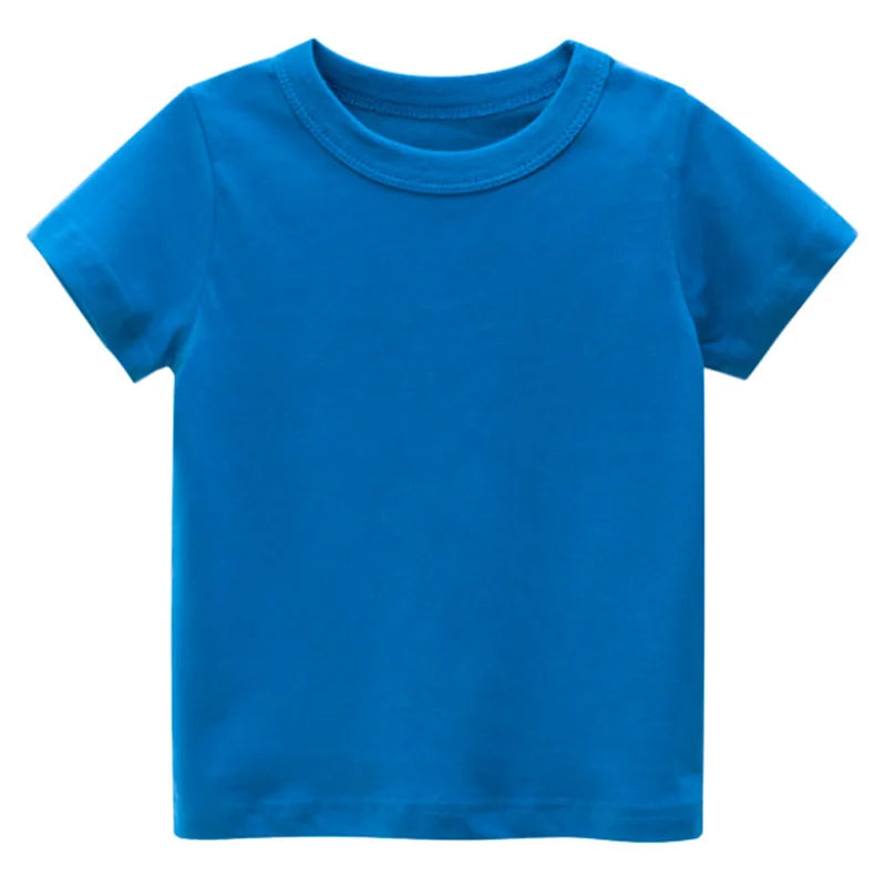 Kids Plain Cotton T-Shirt – Soft Short Sleeve Everyday Tee