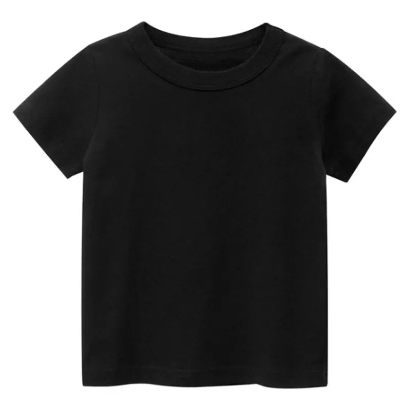 Kids Plain Cotton T-Shirt – Soft Short Sleeve Everyday Tee