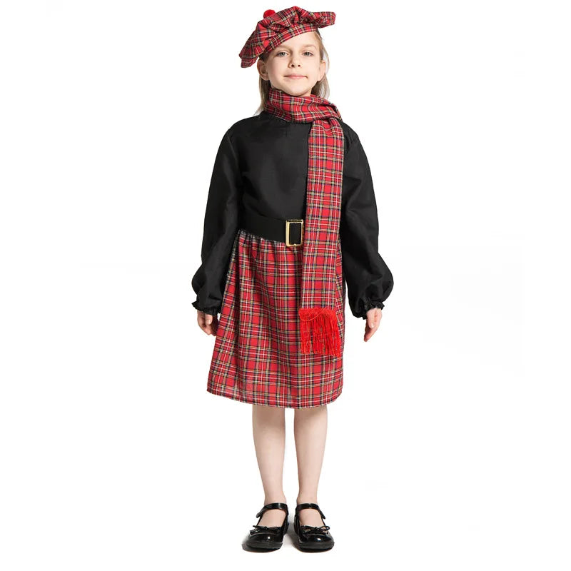 Kids Scottish Kilt Costume – Traditional Highland Dress-Up Outfit
