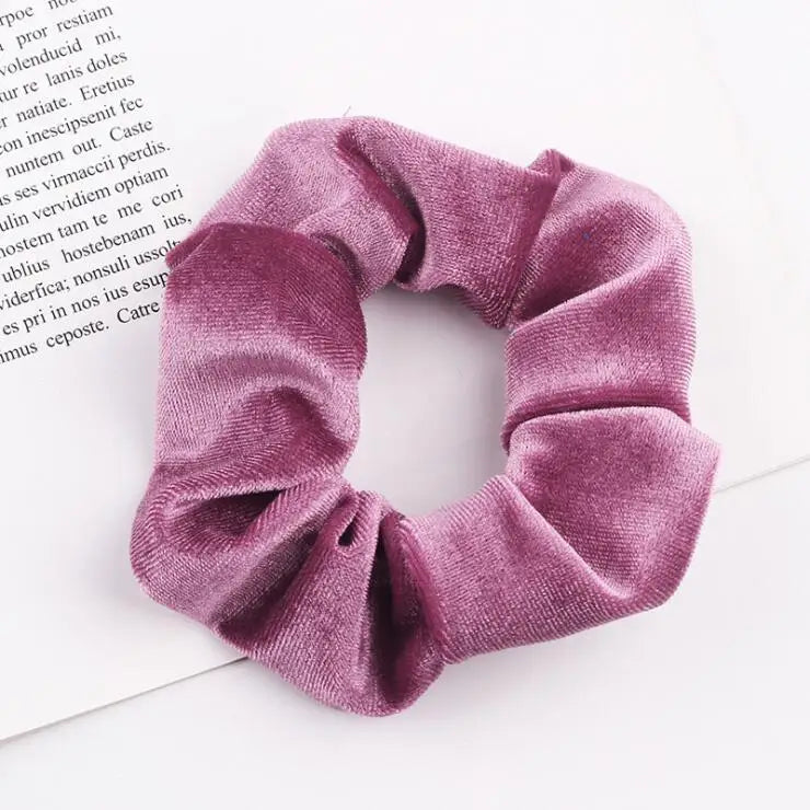 Velvet Hair Scrunchie – Soft Elastic Hair Tie for Girls & Women