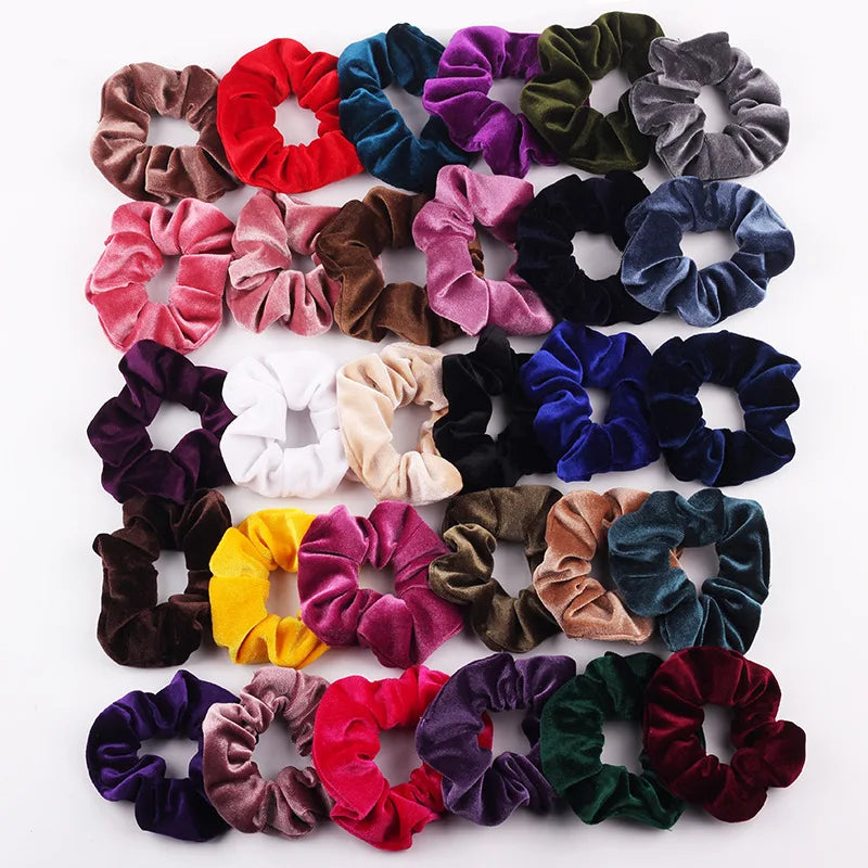 Velvet Hair Scrunchie – Soft Elastic Hair Tie for Girls & Women