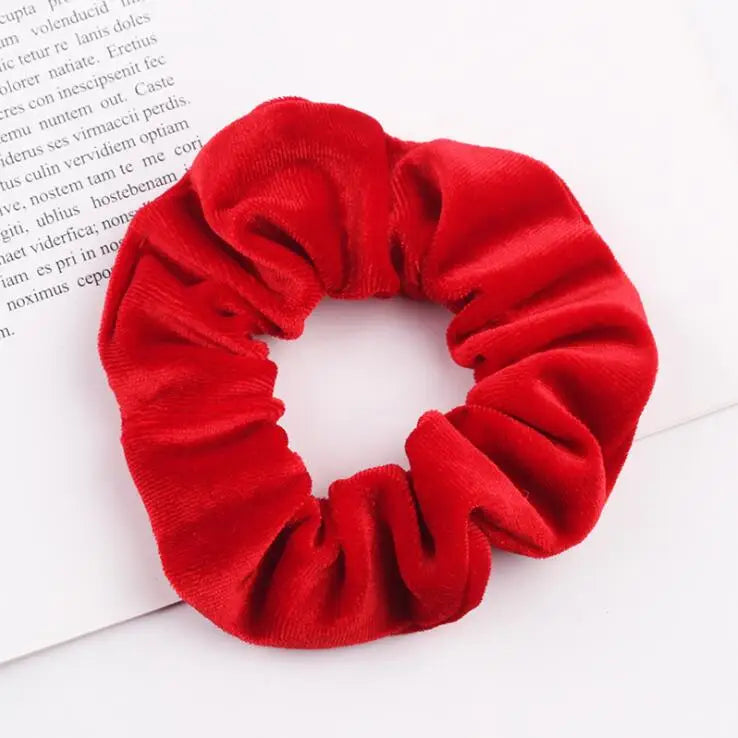 Velvet Hair Scrunchie – Soft Elastic Hair Tie for Girls & Women