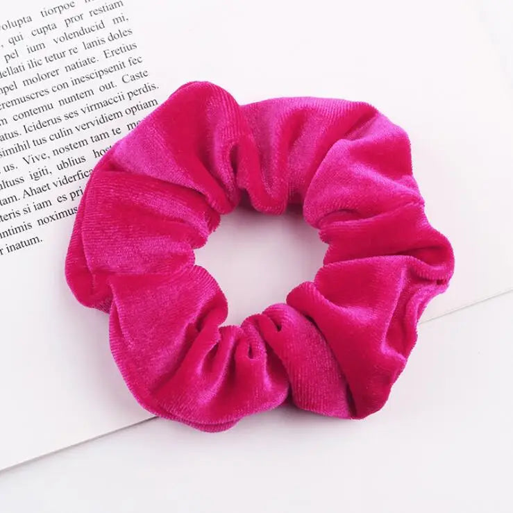 Velvet Hair Scrunchie – Soft Elastic Hair Tie for Girls & Women
