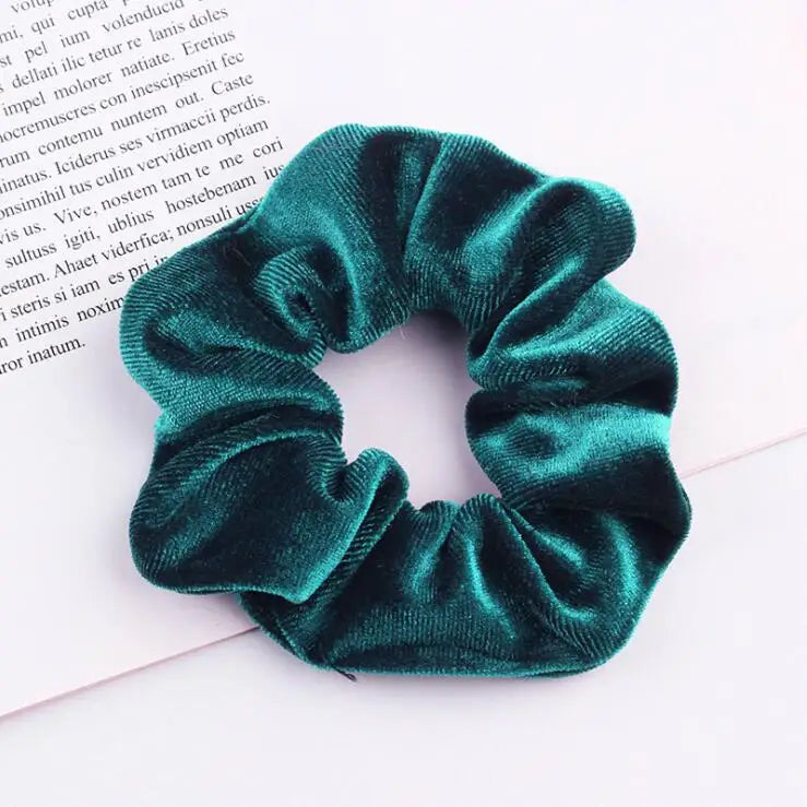 Velvet Hair Scrunchie – Soft Elastic Hair Tie for Girls & Women