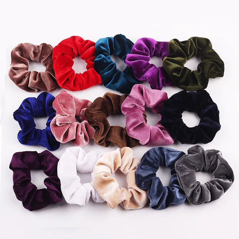 Velvet Hair Scrunchie – Soft Elastic Hair Tie for Girls & Women