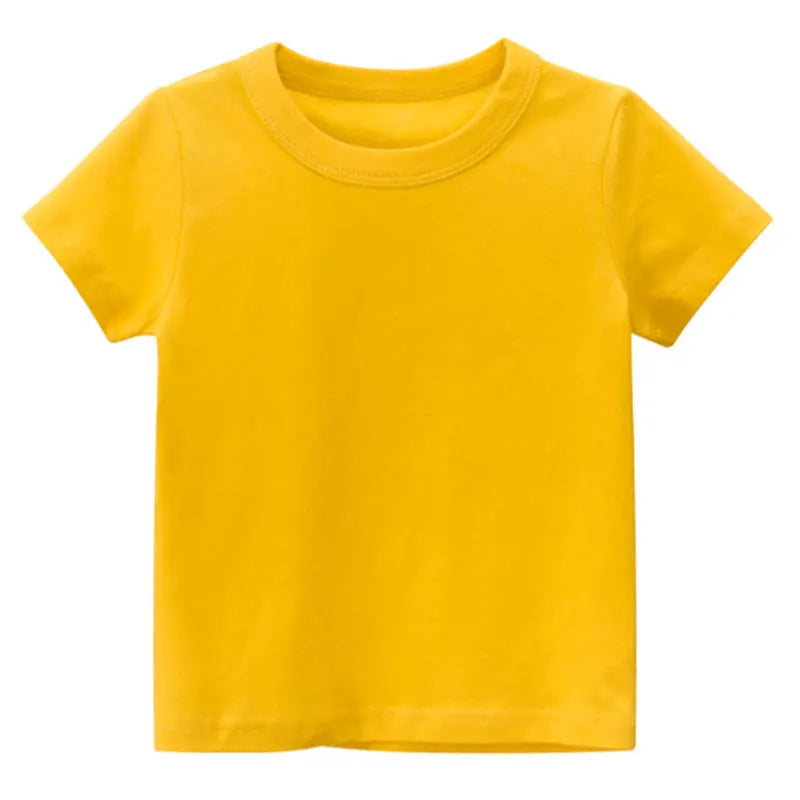 Kids Plain Cotton T-Shirt – Soft Short Sleeve Everyday Tee