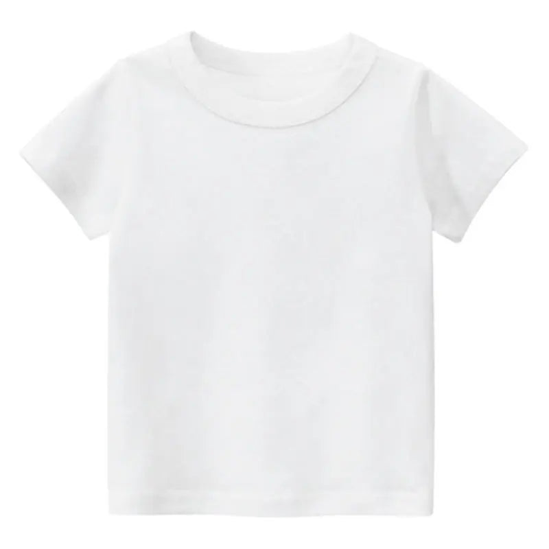 Kids Plain Cotton T-Shirt – Soft Short Sleeve Everyday Tee