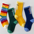 Kids Striped Knee-High Sport Socks – 4 Pairs