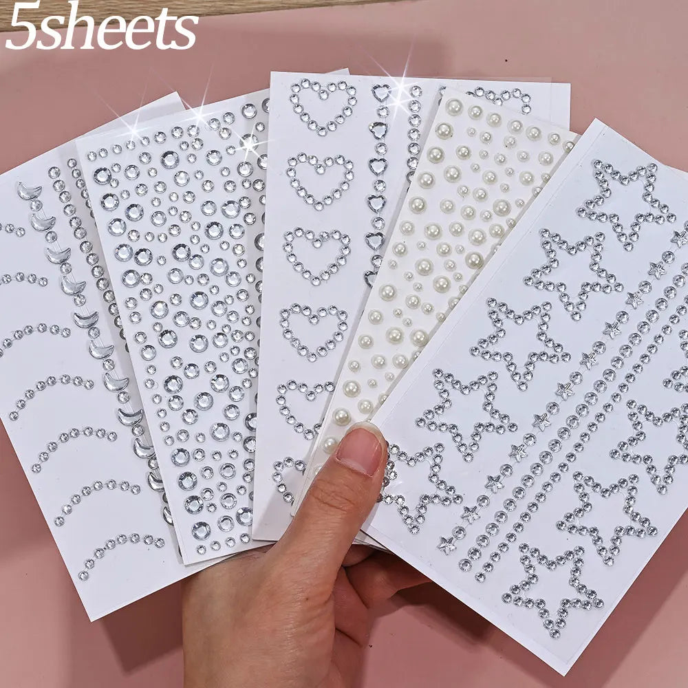 Rainbow Face Gem Stickers | Self-Adhesive Rhinestones for Festival, Party & Makeup