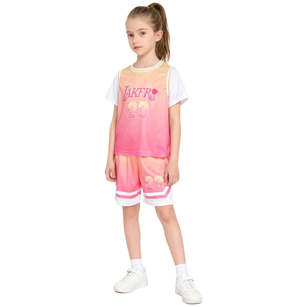 Girls Basketball Set – Athletic T-Shirt & Shorts Outfit