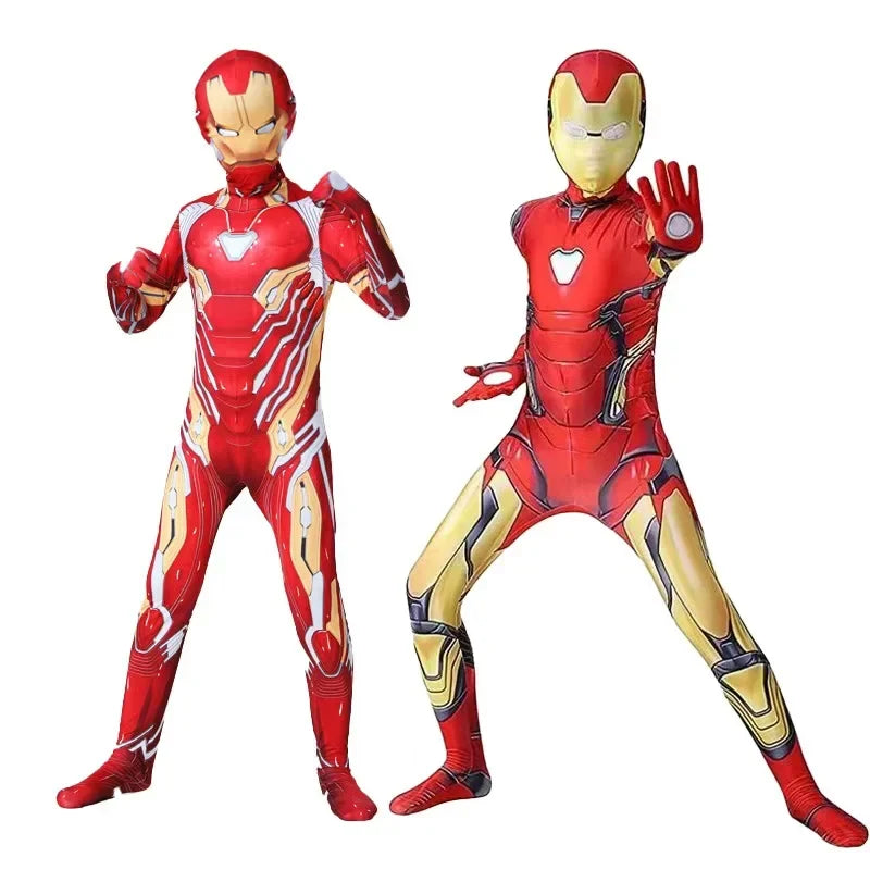 Kids Iron Man Superhero Costume – Bodysuit with Full Head Mask