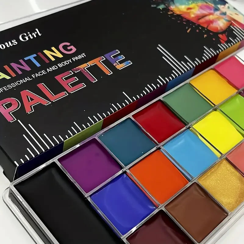 20-Colour Face & Body Paint Palette – Water-Activated Makeup