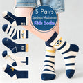 Kids Football Crew Socks – 5 Pack Cotton Sports Socks