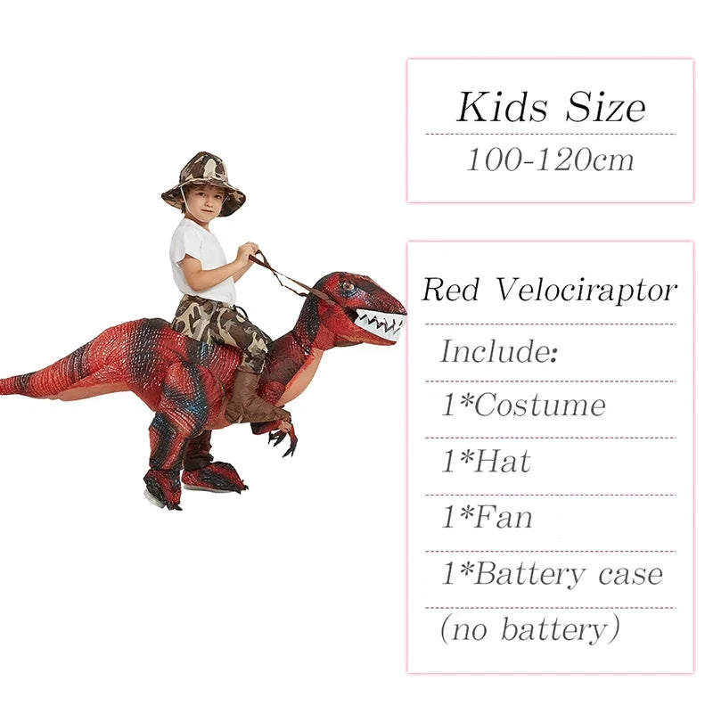 Kids & Adult Inflatable Riding T-Rex Costume