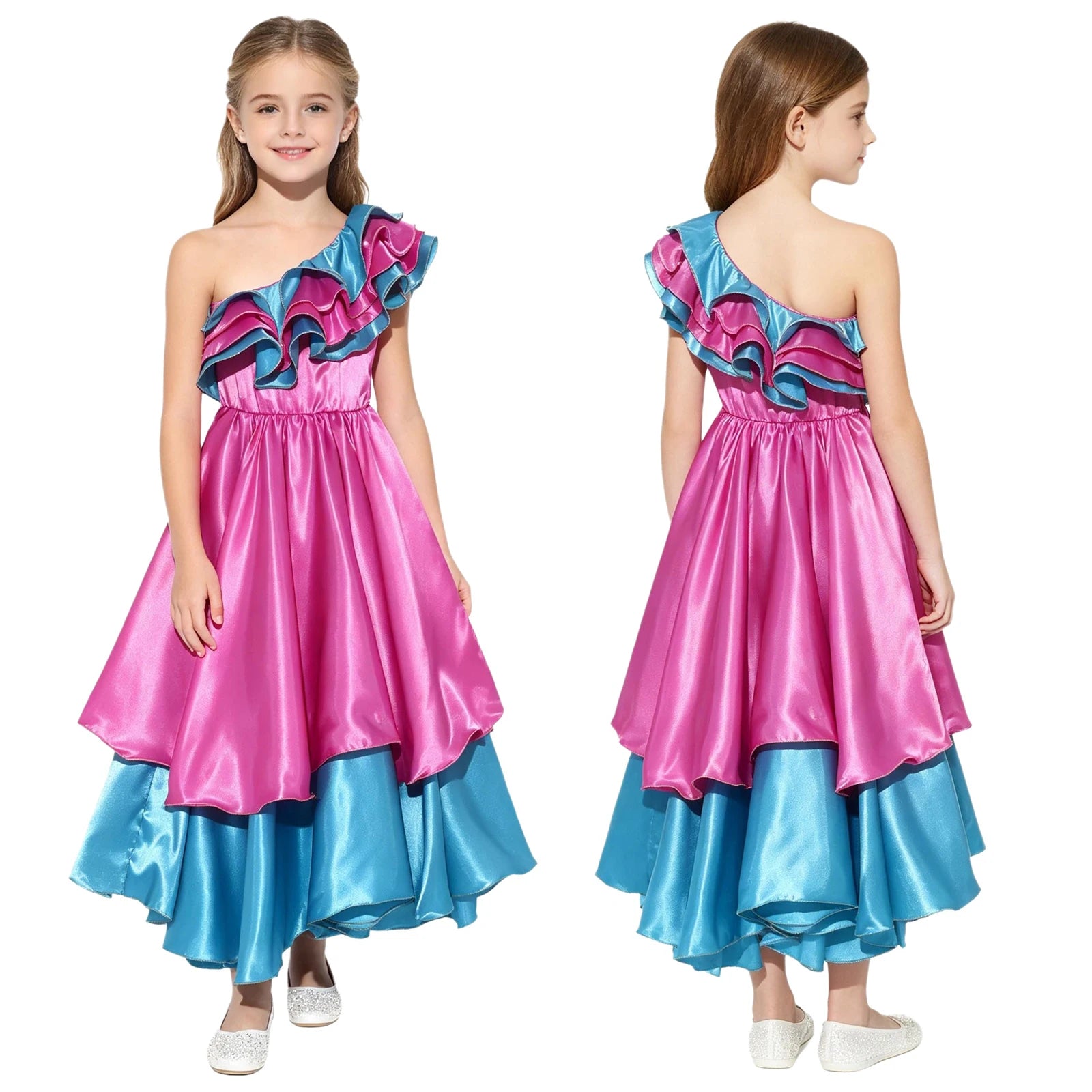 Girls Flamenco Dance Dress – Spanish Ruffle Costume