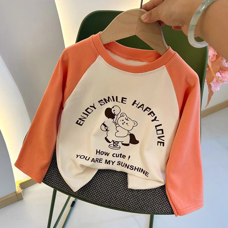 Kids Long Sleeve Graphic T-Shirt – Casual Everyday Top