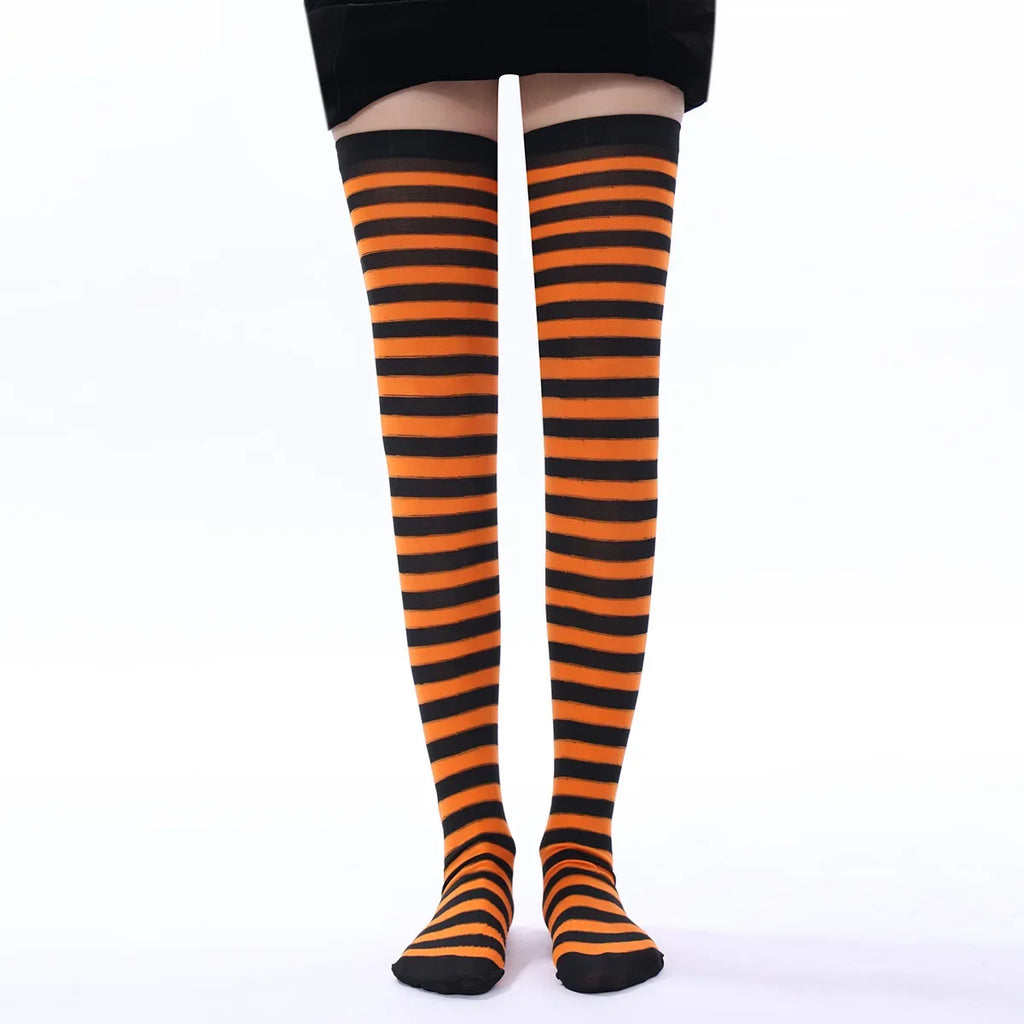 Christmas Stripe Over-the-Knee Socks – Festive Party Socks