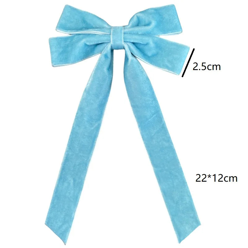 Girls' Velvet Double Bow Hair Clip – Christmas Hair Accessory