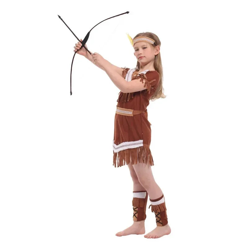 Girls Native American-Inspired Warrior Costume – Halloween Fancy Dress