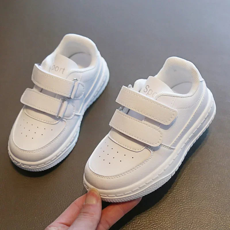 Kids White School Sneakers | Comfortable Everyday Shoes for Boys & Girls