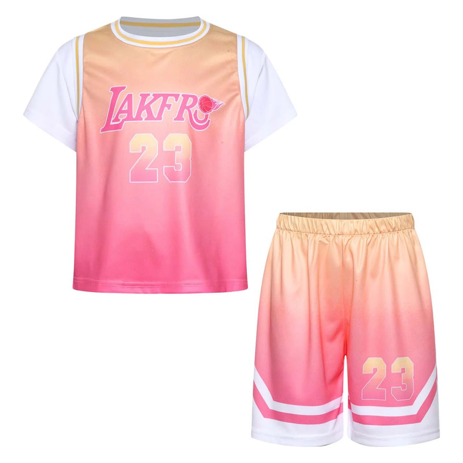 Girls Basketball Set – Athletic T-Shirt & Shorts Outfit