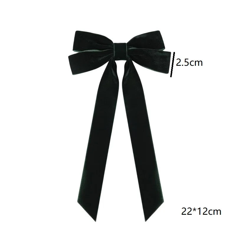 Girls' Velvet Double Bow Hair Clip – Christmas Hair Accessory