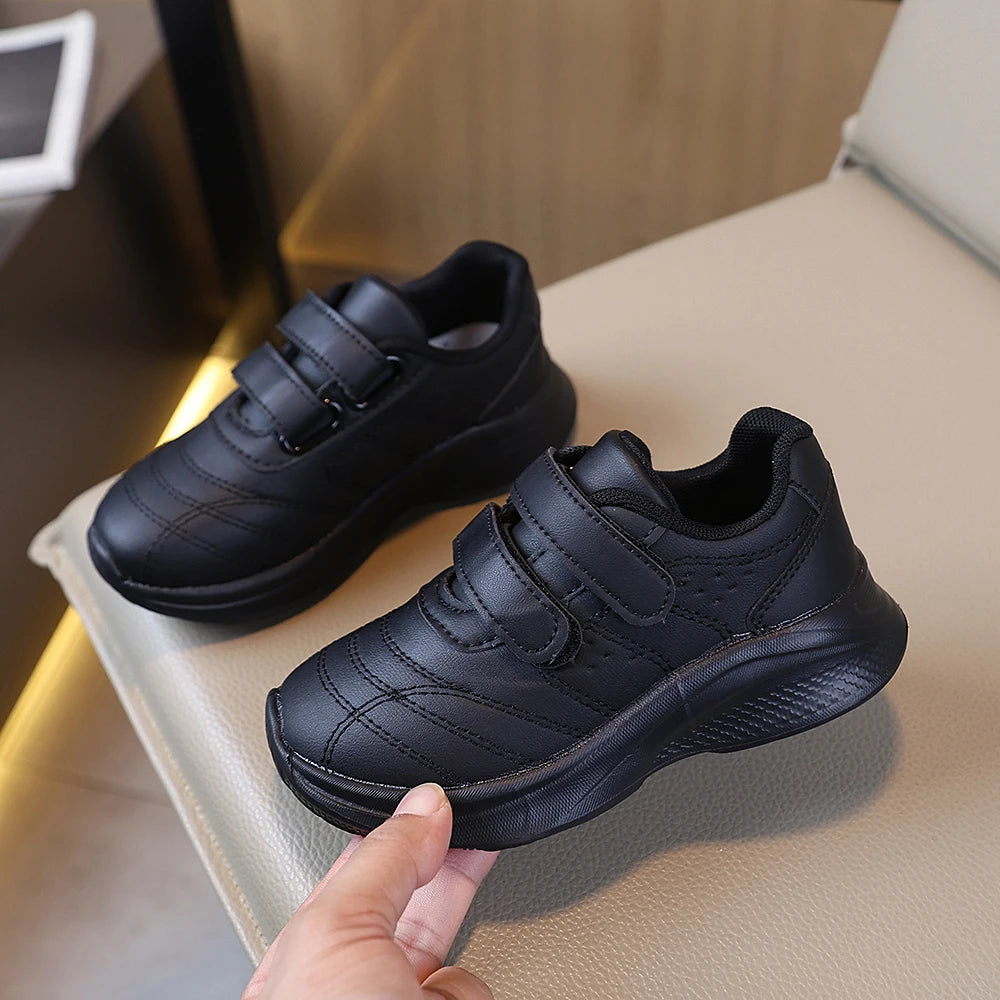 Kids' Black School Sneakers – Comfortable, Non-Slip & Easy Fastening