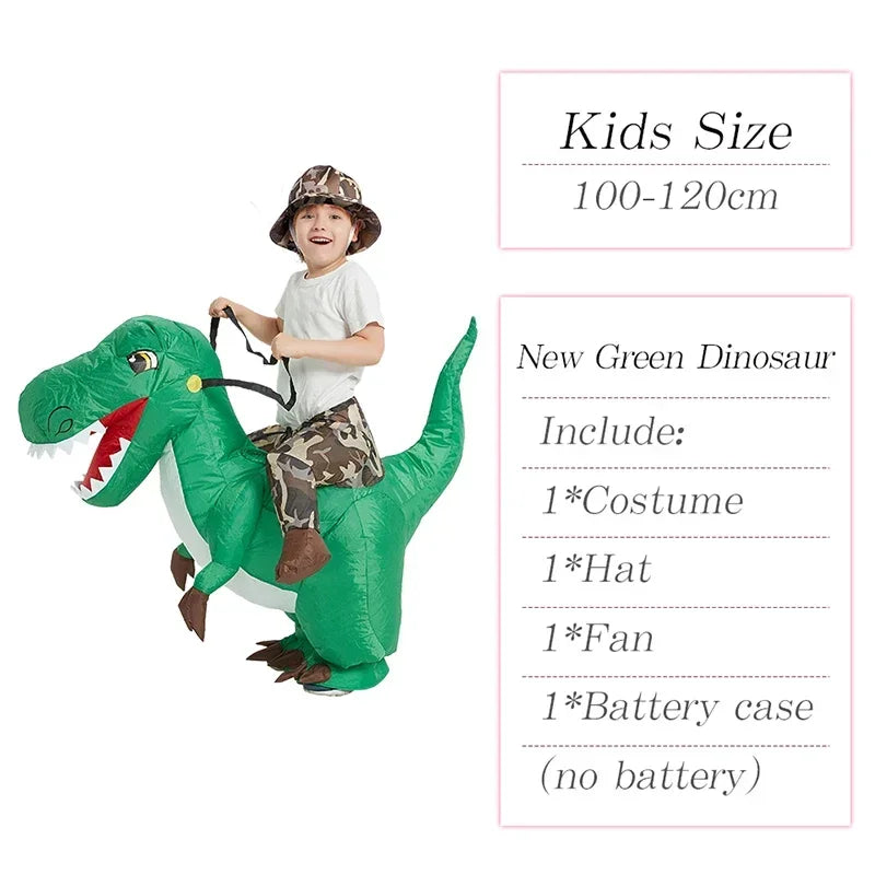 Kids & Adult Inflatable Riding T-Rex Costume