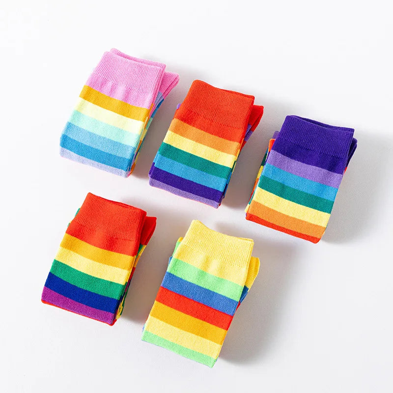 Kids Rainbow Knee High Socks