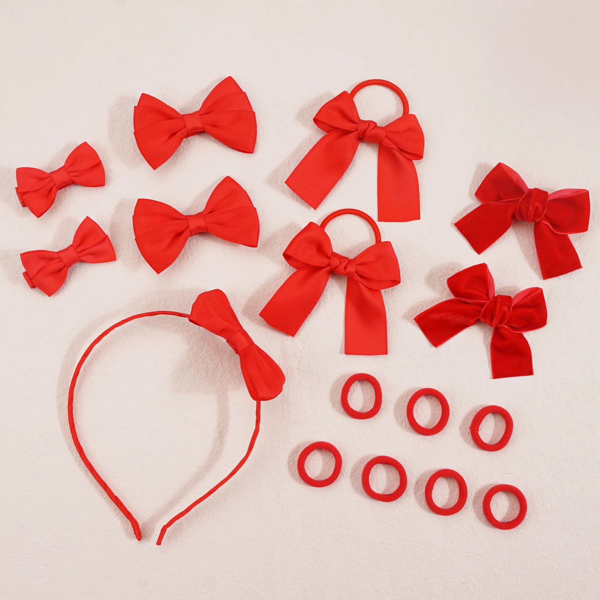 Girls' Hair Accessories Set – Bows, Clips & Ponytail Holders
