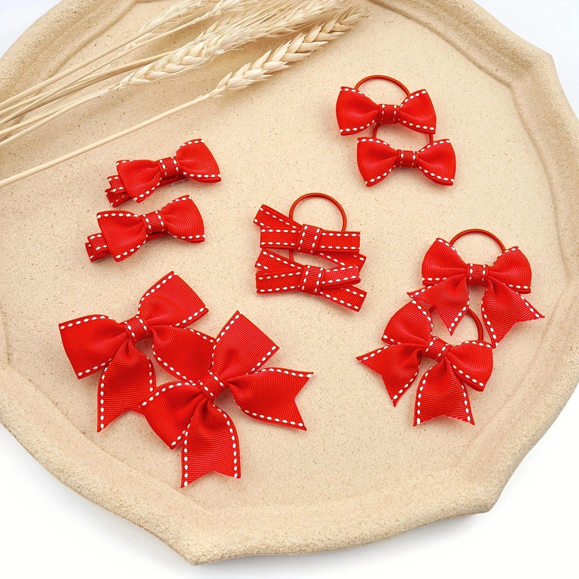 Girls' Hair Accessories Set – 10-Piece Bows, Clips & Hair Ties