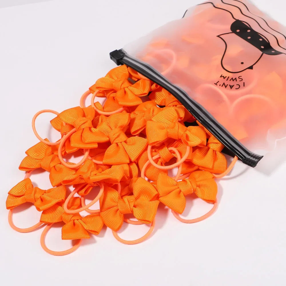 Girls' Colourful Bow Hair Ties – 10-Piece School Hair Set