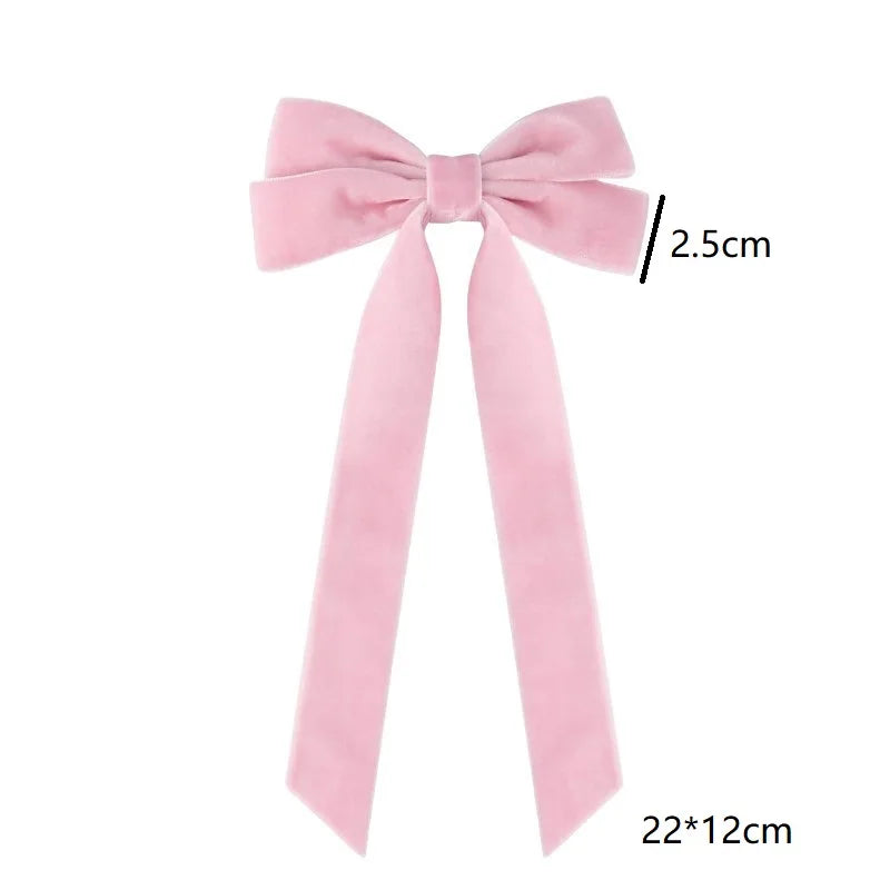 Girls' Velvet Double Bow Hair Clip – Christmas Hair Accessory
