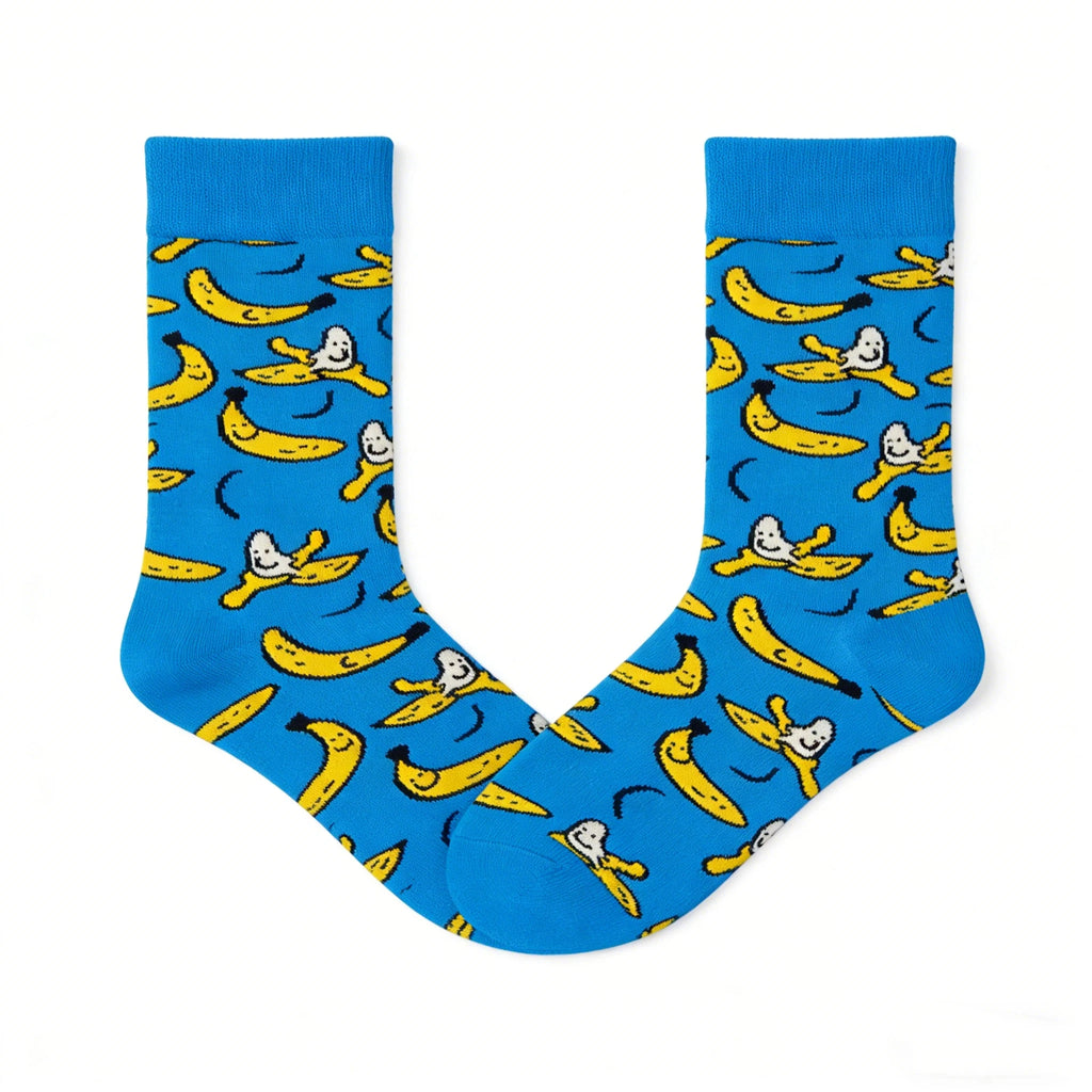 Blue Banana Graffiti Tube Socks