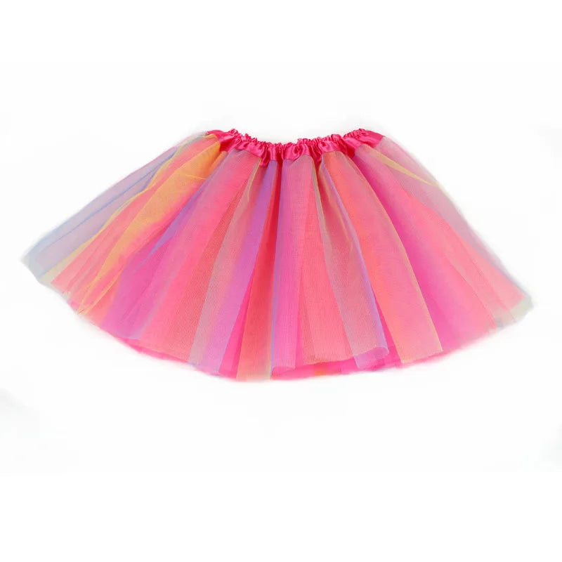 Girls Rainbow Tutu Skirt – 3-Layer Ballet & Dress-Up Skirt