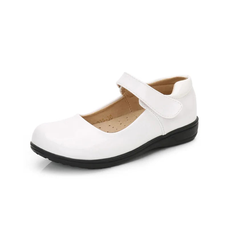 Kids' Black School Shoes – Classic Formal Girl Shoes with Hook & Loop