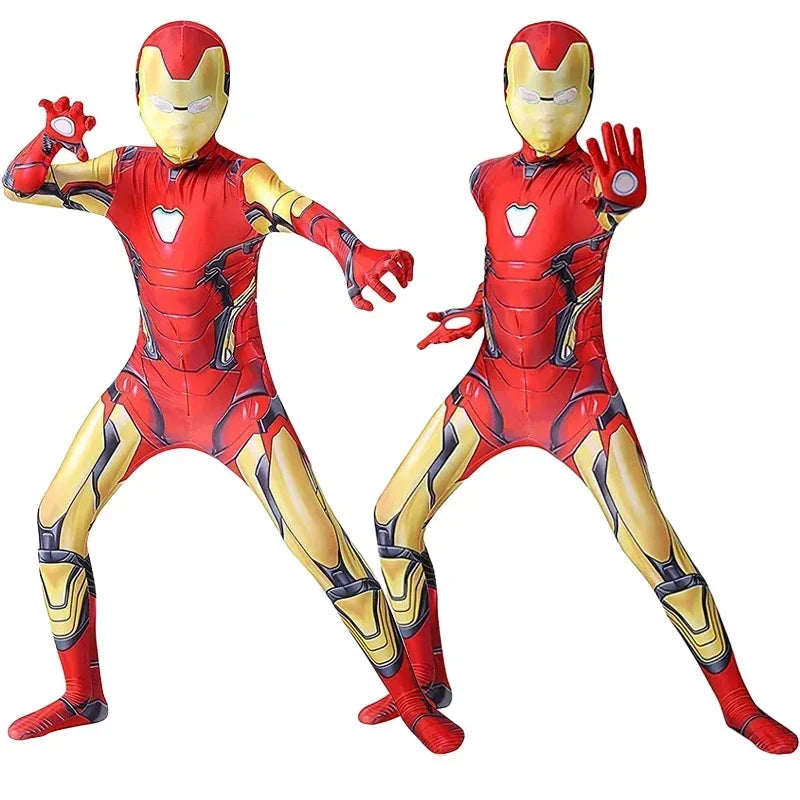 Kids Iron Man Superhero Costume – Bodysuit with Full Head Mask