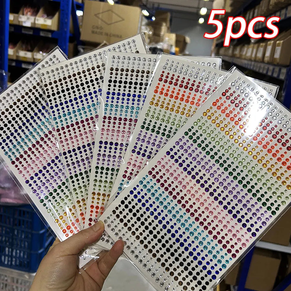 Rainbow Face Gem Stickers | Self-Adhesive Rhinestones for Festival, Party & Makeup
