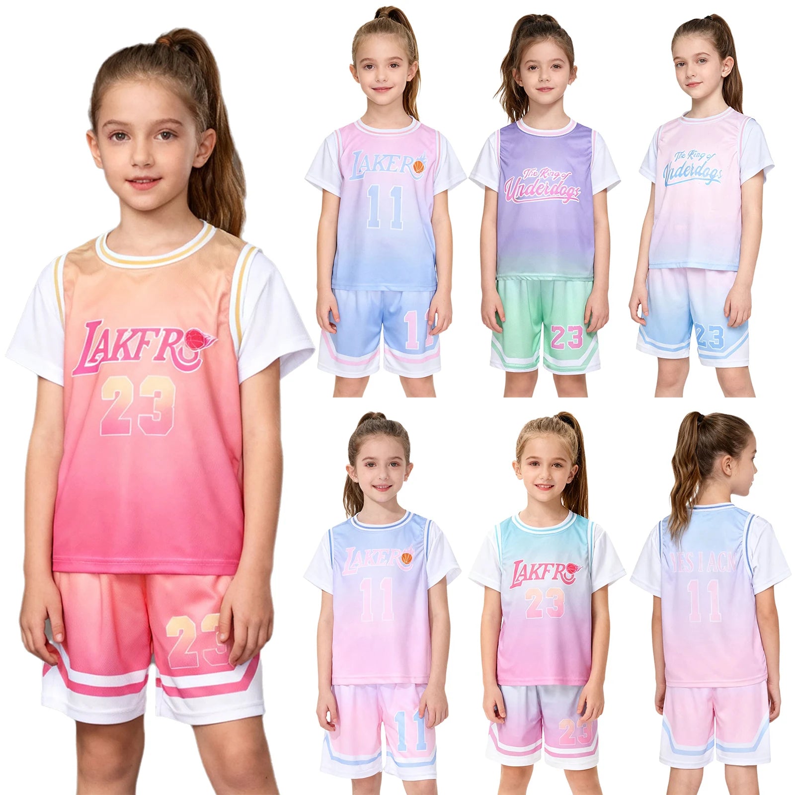 Girls Basketball Set – Athletic T-Shirt & Shorts Outfit