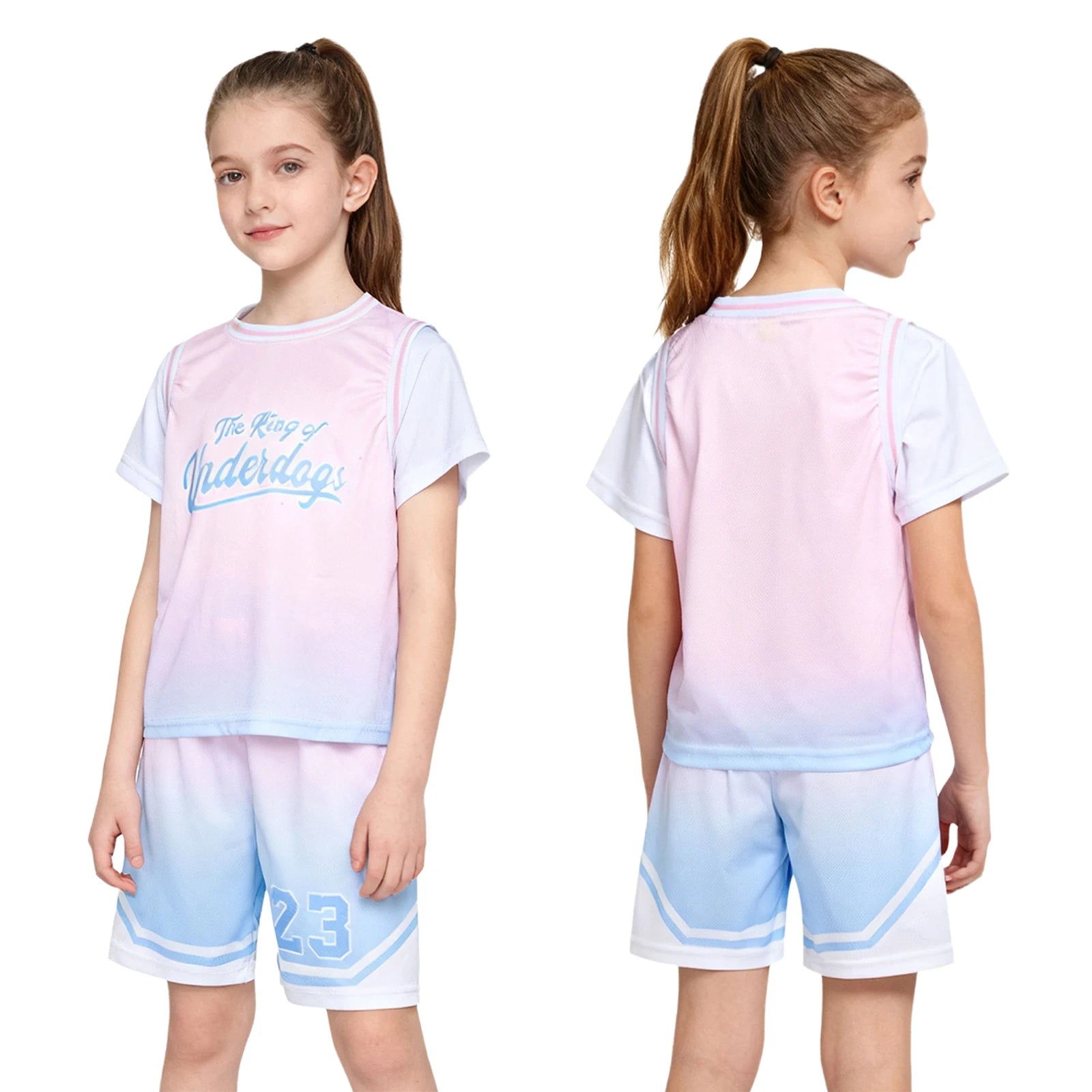 Girls Basketball Set – Athletic T-Shirt & Shorts Outfit