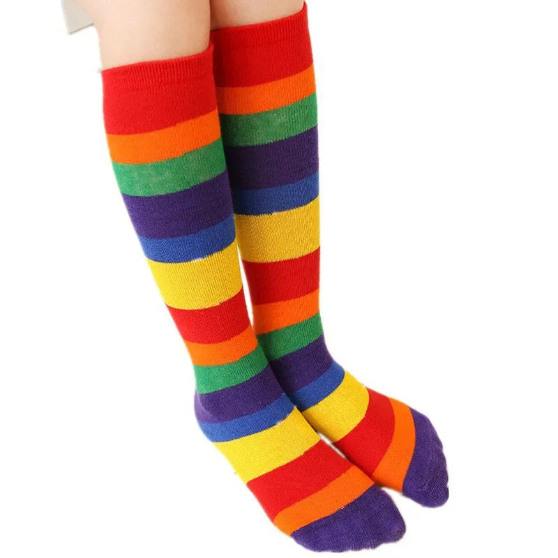 Kids Rainbow Knee High Socks