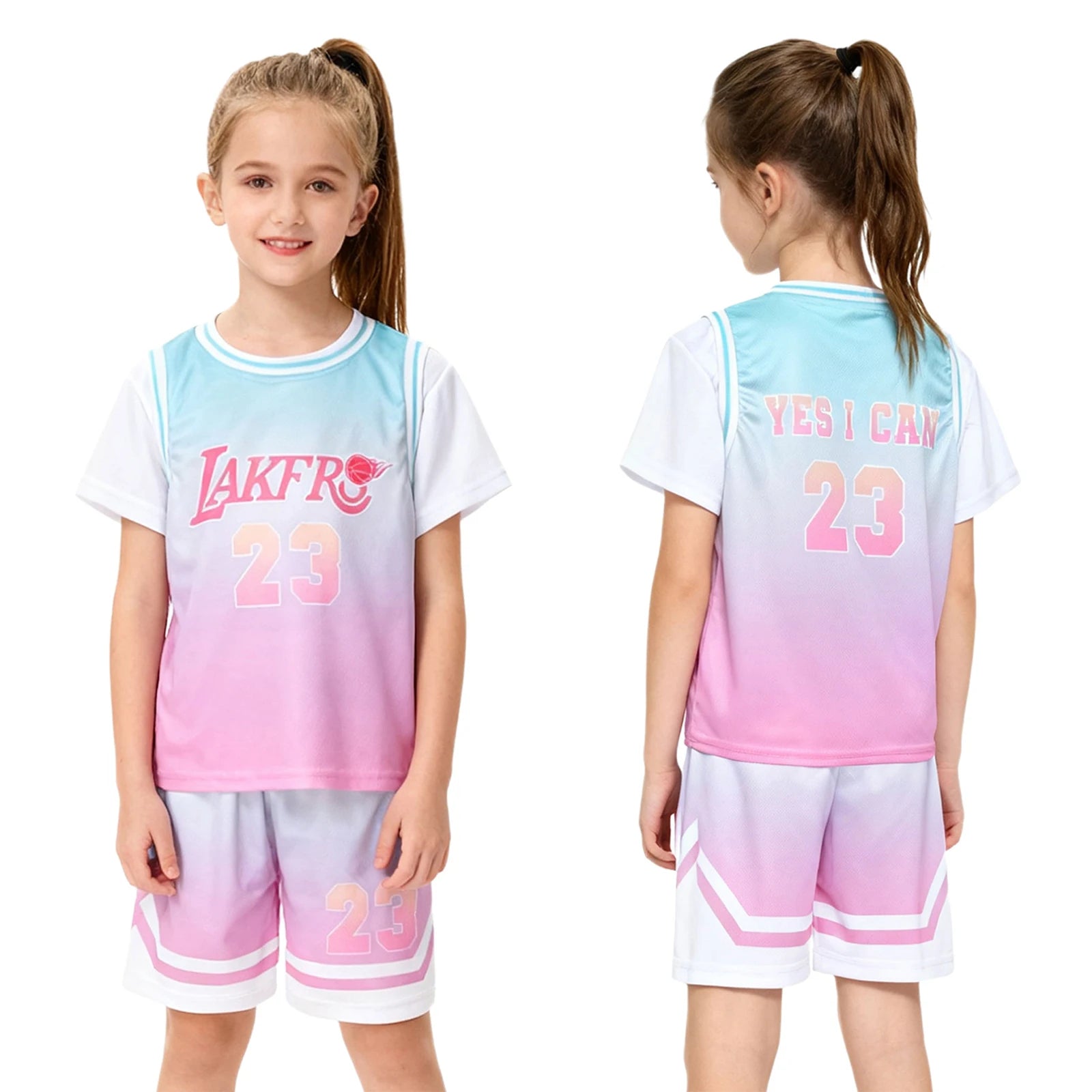 Girls Basketball Set – Athletic T-Shirt & Shorts Outfit