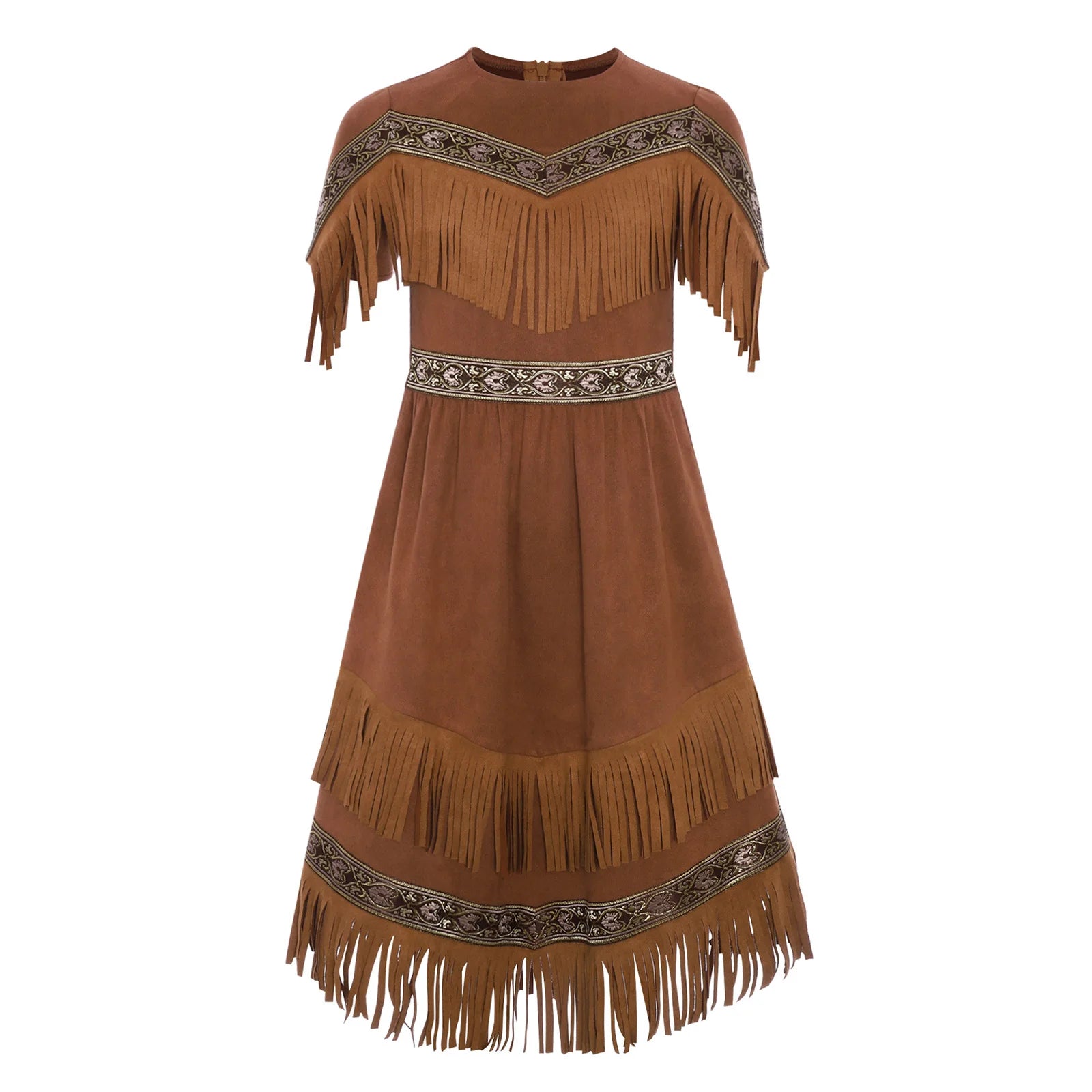 Girls Native-Inspired Tassel Dress – Fringe Costume