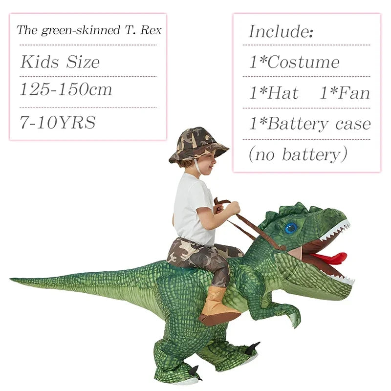 Kids & Adult Inflatable Riding T-Rex Costume