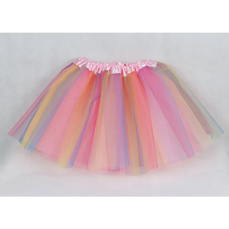 Girls Rainbow Tutu Skirt – 3-Layer Ballet & Dress-Up Skirt