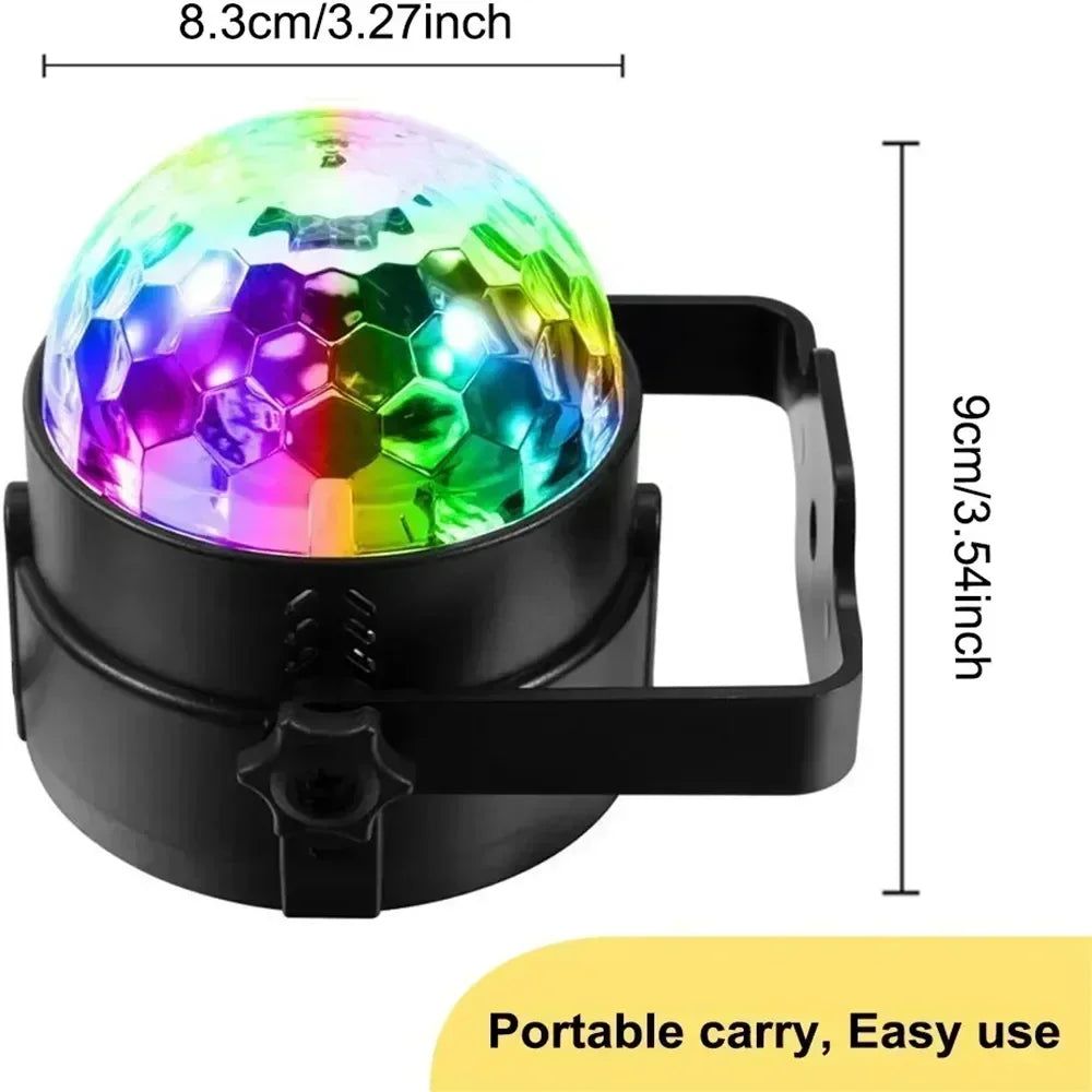 RGB Rotating Disco Ball Light – LED Party Light with Sound Control