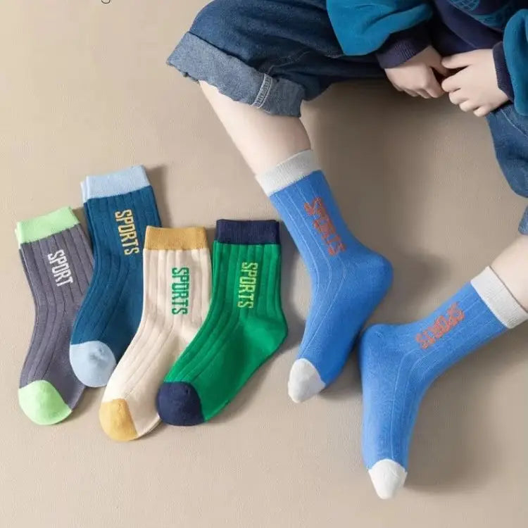 Kids Cartoon Cotton Socks – 5 Pack Everyday Socks