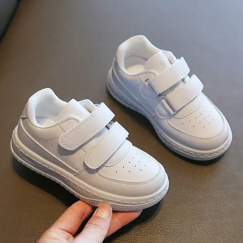 Kids White School Sneakers | Comfortable Everyday Shoes for Boys & Girls