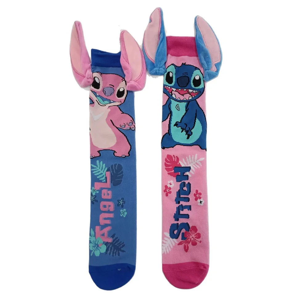 Blue Alien Cartoon Crew Socks – Fun Unisex Socks