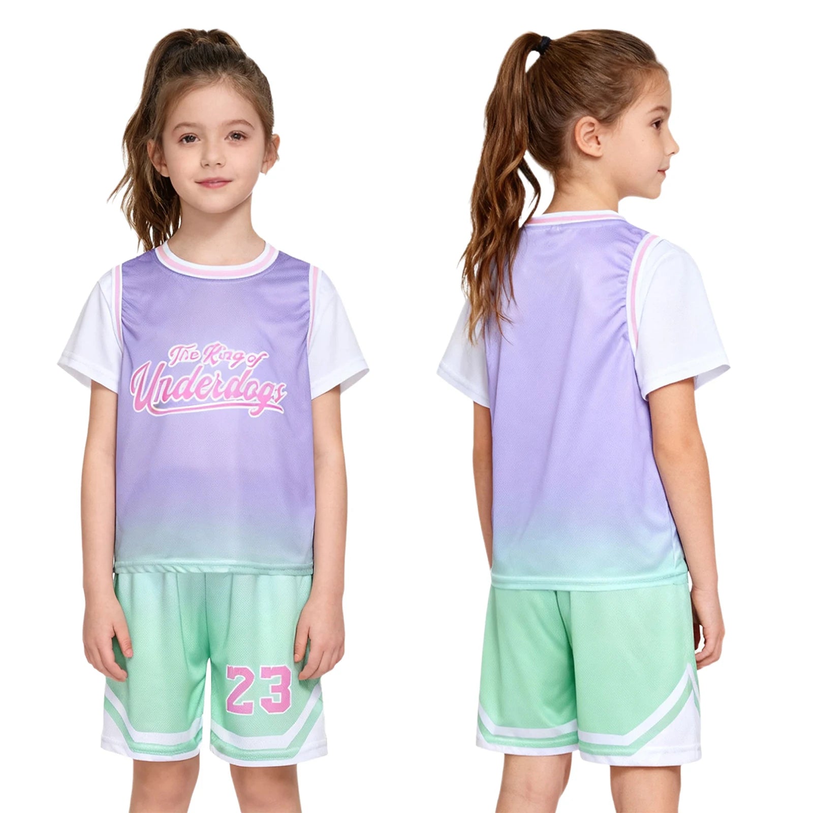 Girls Basketball Set – Athletic T-Shirt & Shorts Outfit